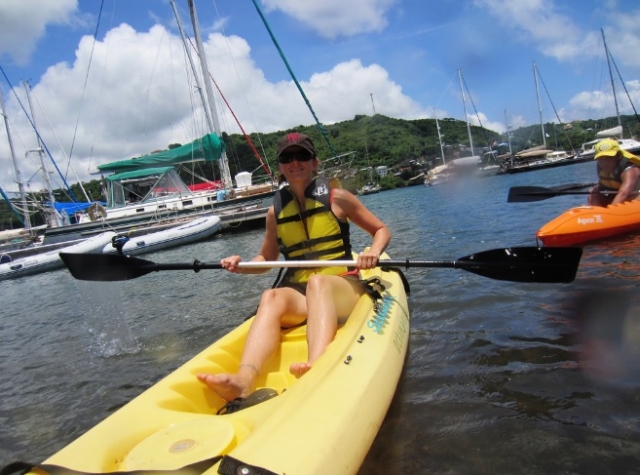 Kayakeando en la playa